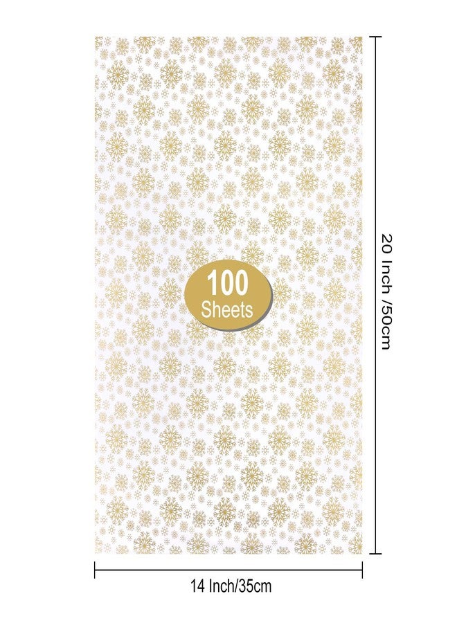 MIAHART 100 Gold Christmas Snowflake Tissue Paper Sheets 50 * 35cm Christmas Wrapping Paper for DIY and Craft Gift Bags Decorations(Gold) - Image 3